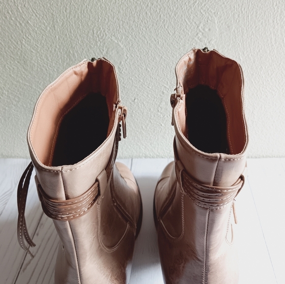 Vintage 93| Brown Heeled Side Zip Ankle Boot Sz 12W Prairie Cottagecore - Picture 6 of 13
